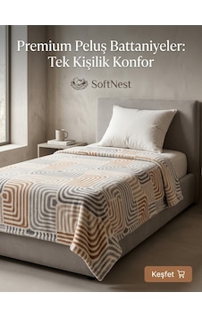 Padişah Tek Kişilik Peluş Battaniye Labirent Desenli Tarçın Gri Wellsoft 155x215 Cm Çok Renkli Padişah Tek Kişilik Peluş Battaniye Labirent Desenli Tarçın Gri Wellsoft 155x215 Cm Çok Renkli
