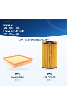 Bmw 3 E36 Hava+yağ Filtre Bakım Seti Bmw 3 E36 Hava+yağ Filtre Bakım Seti