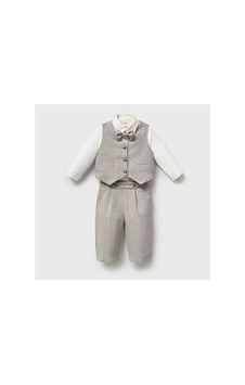 Ministok Erkek Bebek Papyonlu Yelekli Takım 4 Parça Gömlek Yelek Pantolon Gri Ministok Erkek Bebek Papyonlu Yelekli Takım 4 Parça Gömlek Yelek Pantolon Gri