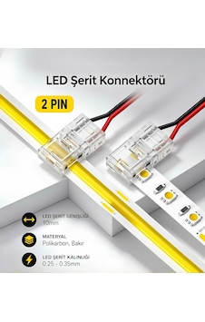 Cob+smd Şerit+şerit T-l Bağlantı Konnektörü 10mm 10 adet