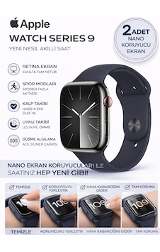 Apple Watch Series 9 45mm Uyumlu Nano Jel Ekran Koruyucu 2 Adet Darbe Emici Çizilmez Kırılmaz Film Apple Watch Series 9 45mm Uyumlu Nano Jel Ekran Koruyucu 2 Adet Darbe Emici Çizilmez Kırılmaz Film