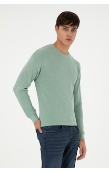 U.S. Polo Assn. Erkek Regular Fit Bisiklet Yaka Yeşil Melanj Basic Kazak 50298267-VR115 U.S. Polo Assn. Erkek Regular Fit Bisiklet Yaka Yeşil Melanj Basic Kazak 50298267-VR115
