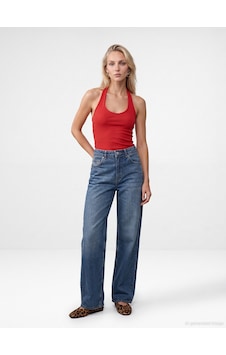 Dilvin 21052 Halter Yaka Top Kırmızı