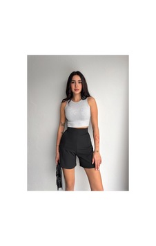Winmoda34 Kadın Dokuma Kumaş Şehir Boyu Trend Şort Siyah Winmoda34 Kadın Dokuma Kumaş Şehir Boyu Trend Şort Siyah