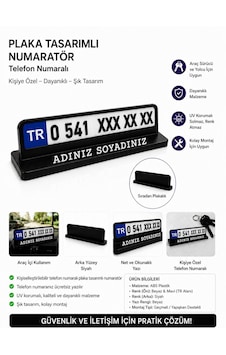 Plaka Tasarım Araç Numaratör Isimli Dayanıklı Malzeme İle 2 Parça Şık Görünüm Plaka Tasarım Araç Numaratör Isimli Dayanıklı Malzeme İle 2 Parça Şık Görünüm
