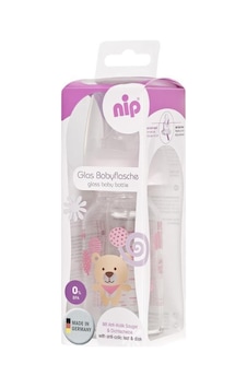 Nip Wide Neck Bottle 125 ML Antikolik Cam Biberon Kız Nip Wide Neck Bottle 125 ML Antikolik Cam Biberon Kız