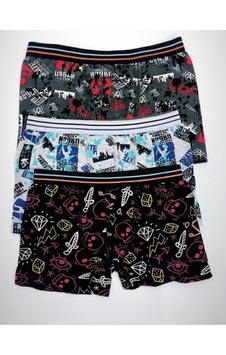 Erkek Çocuk Siyah Desenli Boxer 3 Adet Renkli Erkek Çocuk Siyah Desenli Boxer 3 Adet Renkli