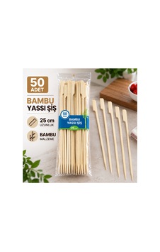 Yassı Çöp Şiş 25 Cm 50 Adet Bambu Şiş - 920925483 Yassı Çöp Şiş 25 Cm 50 Adet Bambu Şiş - 920925483