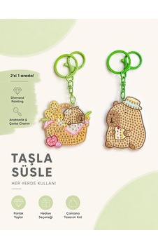 5d Elmas Taş İşlemeli Anahtarlık & Çanta Charmı 2'li Set 5x6 Cm Diamond Painting Keychain & Bag Charm Bkbt17863 5d Elmas Taş İşlemeli Anahtarlık & Çanta Charmı 2'li Set 5x6 Cm Diamond Painting Keychain & Bag Charm Bkbt17863