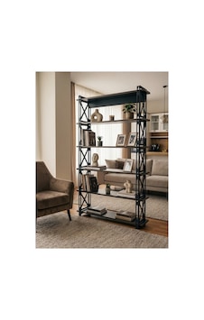 6 Raflı Dekoratif Çok Amaçlı Metal Ve Ahşap Raf - Kitaplık, Banyo Rafı - Modern Tasarım 170cm Antrasit-siyah - 927106455 Antrasit-siyah 6 Raflı Dekoratif Çok Amaçlı Metal Ve Ahşap Raf - Kitaplık, Banyo Rafı - Modern Tasarım 170cm Antrasit-siyah - 927106455 Antrasit-siyah