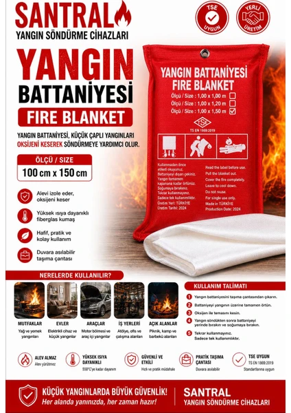 Santral Yangın Battaniyesi 100 150