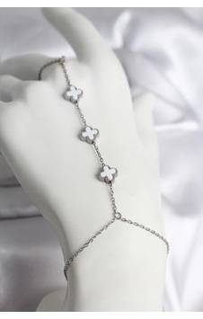 316l Çelik Gümüş Renk Beyaz Yonca Model Kadın Şahmeran 5886 Çok Renkli 316l Çelik Gümüş Renk Beyaz Yonca Model Kadın Şahmeran 5886 Çok Renkli