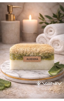 %100 Doğal Kabak Lifli Sabun - Alovera & Keçi Sütü - 100 Gr Diğer