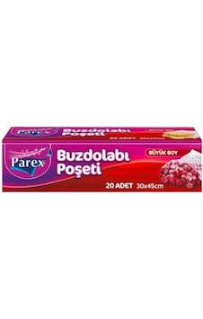 Parex Büyük Boy Buzdolabı Poşeti 20'li 30 x 45 CM Parex Büyük Boy Buzdolabı Poşeti 20'li 30 x 45 CM
