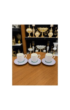 Esterhomedecor 6 Kişilik Porselen Kahve Fincan Takımı Mor Esterhomedecor 6 Kişilik Porselen Kahve Fincan Takımı Mor
