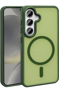 Galaxy S24 Plus Kılıf M-safe Şarj Özellikli Mat Arka Yüzey Zore Sio Kapak Koyu Yeşil Galaxy S24 Plus Kılıf M-safe Şarj Özellikli Mat Arka Yüzey Zore Sio Kapak Koyu Yeşil