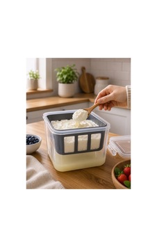 Dev Boy 5 Litre Geniş Hacimli 2'si 1 Arada Yoğurt Süzme Aparatı Ve Saklama Kabı, Sızdırmaz Kilitli Kapak Şeffaf Dev Boy 5 Litre Geniş Hacimli 2'si 1 Arada Yoğurt Süzme Aparatı Ve Saklama Kabı, Sızdırmaz Kilitli Kapak Şeffaf