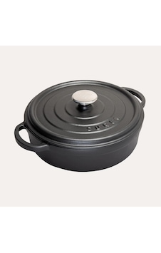 Sürel Döküm 28 Cm Sığ Yuvarlak Tencere Mat Siyah Siyah Sürel Döküm 28 Cm Sığ Yuvarlak Tencere Mat Siyah Siyah