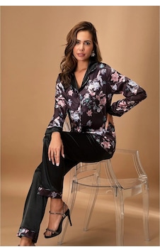 Nurteks 5650 Kadın Saten Pijama Takımı-siyah Siyah Nurteks 5650 Kadın Saten Pijama Takımı-siyah Siyah