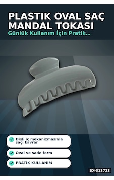 Bay Plastik Oval Mandal Saç Tokası 8 Cm Sert Malzeme 1 Adet Asorti Renk Kullanım Bx-313723 Najmaddin Standart Bay Plastik Oval Mandal Saç Tokası 8 Cm Sert Malzeme 1 Adet Asorti Renk Kullanım Bx-313723 Najmaddin Standart