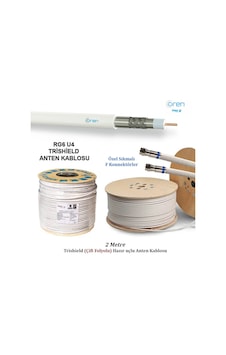 Ören Rg6u4 Trishield 2 Metre Hazır Anten Kablosu Ören Rg6u4 Trishield 2 Metre Hazır Anten Kablosu