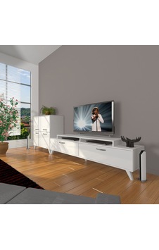 Decoraktiv Ekoflex On Slm Retro Tv Ünitesi Tv Sehpası Beyaz Decoraktiv Ekoflex On Slm Retro Tv Ünitesi Tv Sehpası Beyaz