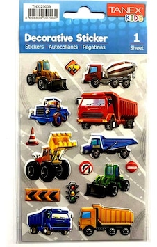 Tanex Kabartmalı Sticker İnşaat Kamyonları Tnx-25039 Tanex Kabartmalı Sticker İnşaat Kamyonları Tnx-25039