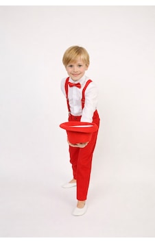 Dıgıl Kids Erkek Çocuk Takım Askı Papyon Gömlek Pantalon Beyaz - Kırmızı Dıgıl Kids Erkek Çocuk Takım Askı Papyon Gömlek Pantalon Beyaz - Kırmızı