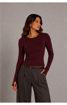 Vadon 1041 Kadın Pamuklu Bisiklet Yaka Parmak Geçmeli Uzun Kollu Body Bluz Bordo Vadon 1041 Kadın Pamuklu Bisiklet Yaka Parmak Geçmeli Uzun Kollu Body Bluz Bordo