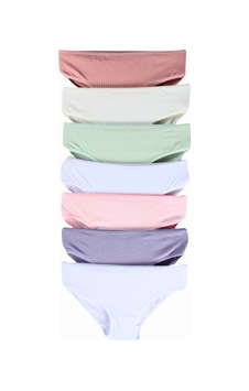 Harika Kids Kız Çocuk Pamuklu Baskılı Desenli Pamuklu 7'li Paket Slip Külot 001