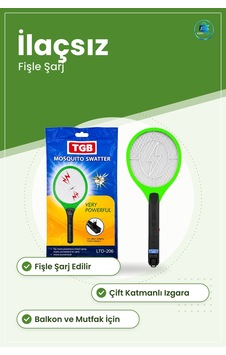 Fiş Şarjlı Elektronik Sinek Öldürücü Raket İlaçsız Balkon Bahçe M Fiş Şarjlı Elektronik Sinek Öldürücü Raket İlaçsız Balkon Bahçe M