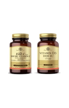 Solgar Ester C - Plus 500mg 50 Tablet + D3 100 Tablet Solgar Ester C - Plus 500mg 50 Tablet + D3 100 Tablet