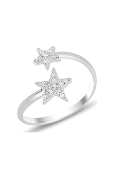 Söğütlü Silver Gümüş Rodyumlu Zirkon Taşlı Yıldız Üstten Ayarlamalı Yüzük Söğütlü Silver Gümüş Rodyumlu Zirkon Taşlı Yıldız Üstten Ayarlamalı Yüzük