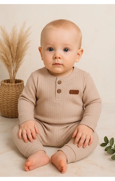 Veraura Lifestyle Çizgili Kumaş % 100 Pamuk 2'li Unisex Takım Krem Veraura Lifestyle Çizgili Kumaş % 100 Pamuk 2'li Unisex Takım Krem