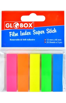 Globox 45X12 Mm 5X25 Yp. Yapışkanlı Film Ayraç (6638) Globox 45X12 Mm 5X25 Yp. Yapışkanlı Film Ayraç (6638)