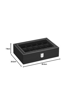 12 Saat İçin Yeni Watch Box Watch Case Siyah Cam Jwb12b Çok Renkli 12 Saat İçin Yeni Watch Box Watch Case Siyah Cam Jwb12b Çok Renkli