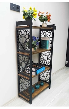 Desenli Lazer Kesim Metal Raf,kitaplık,çiçeklik,ofis Dolabı,banyo Düzenleyici,mutfak Rafı Siyah Ceviz Desenli Lazer Kesim Metal Raf,kitaplık,çiçeklik,ofis Dolabı,banyo Düzenleyici,mutfak Rafı Siyah Ceviz