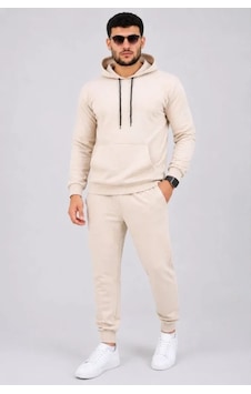Butik İstanbul Erkek İki İplik Kapüşonlu Kanguru Cepli Sweatshirt Jogger Pantolon Alt Üst Eşofman Takımı -bej Butik İstanbul Erkek İki İplik Kapüşonlu Kanguru Cepli Sweatshirt Jogger Pantolon Alt Üst Eşofman Takımı -bej