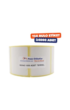 Eko Termal Etiket 50mm X 40mm 12000 Adet 40mm Kuka Çapında Direk Termal Transfer Etiketi 12 Rulo 1 Eko Termal Etiket 50mm X 40mm 12000 Adet 40mm Kuka Çapında Direk Termal Transfer Etiketi 12 Rulo 1