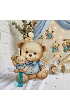 Cam Fısfıs Kolonya Şişesi Karton Ayıcık Süslemeli Bebek 15 Adet Cam Fısfıs Kolonya Şişesi Karton Ayıcık Süslemeli Bebek 15 Adet