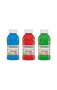 Childgen Süper Yıkanabilir 3'lü Parmak Boya Seti 3 x 350 ML (Mavi-Yeşil-Kırmızı)