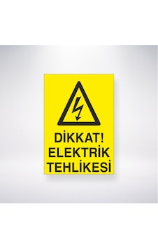 Dikkat Elektrik Tehlikesi 21x28 Arkası Yapışkanlı Sticker Dikkat Elektrik Tehlikesi 21x28 Arkası Yapışkanlı Sticker