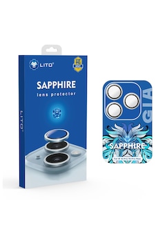 Lito Apple iPhone Uyumlu 15 Pro/15 Pro Max Sapphire Kamera Lens Koruyucu White Titanium Beyaz
