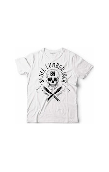 Lumberjack Balta Kuru Kafa Balta Skeleton Çocuk Tişört 001