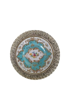 Kütahya Porselen El Dekoru 17 Cm Turkuaz Çiçek Desenli Duvar Tabağı Dekor No 3860 Kütahya Porselen El Dekoru 17 Cm Turkuaz Çiçek Desenli Duvar Tabağı Dekor No 3860