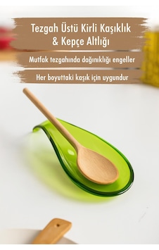 Akrilik Yeşil Tezgah Üstü Kirli Kaşıklık & Kepçe Altlığı Renkli Akrilik Yeşil Tezgah Üstü Kirli Kaşıklık & Kepçe Altlığı Renkli