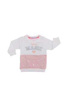 Haknur Bebe Peri Masalı Kız Bebek Magic Tek Body  6-18 Ay Ekru - Pembe