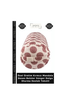 Özel Üretim Kırmızı Mandala Desen Bolster Sünger Dolgu Oturma Destek Tekstil Özel Üretim Kırmızı Mandala Desen Bolster Sünger Dolgu Oturma Destek Tekstil