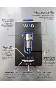 Auris Ars-cr06 Araç Şarj Cihazı - Lisinya Auris Ars-cr06 Araç Şarj Cihazı - Lisinya