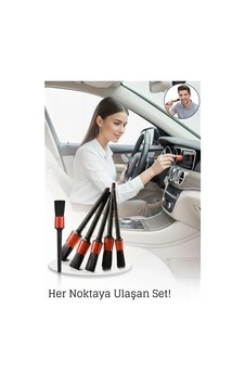 5 Li Detay Temizlik Fırçası Seti Araç İçi & Dış Yüzeyler İçin, Farklı Boyutlu Hassas Fırçalar 429052